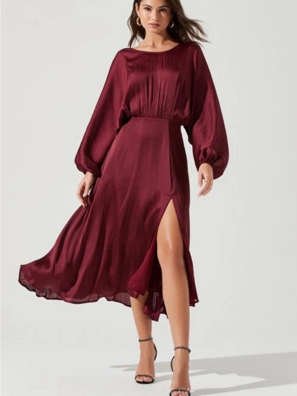 ASTR Burgundy Satin Dress Size S